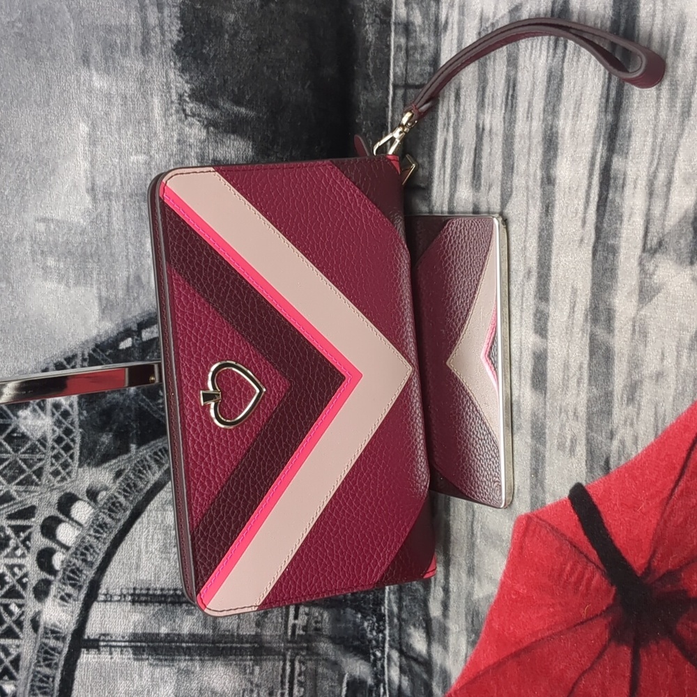 Kate Spade Kourtney Chevron Clutchwallet Wristlet